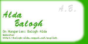alda balogh business card